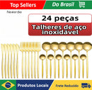 Jogo de Talheres em Aço Inox 24 Peças