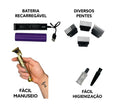 Máquina Profissional Acabamento Cabelo Barba Recarregável